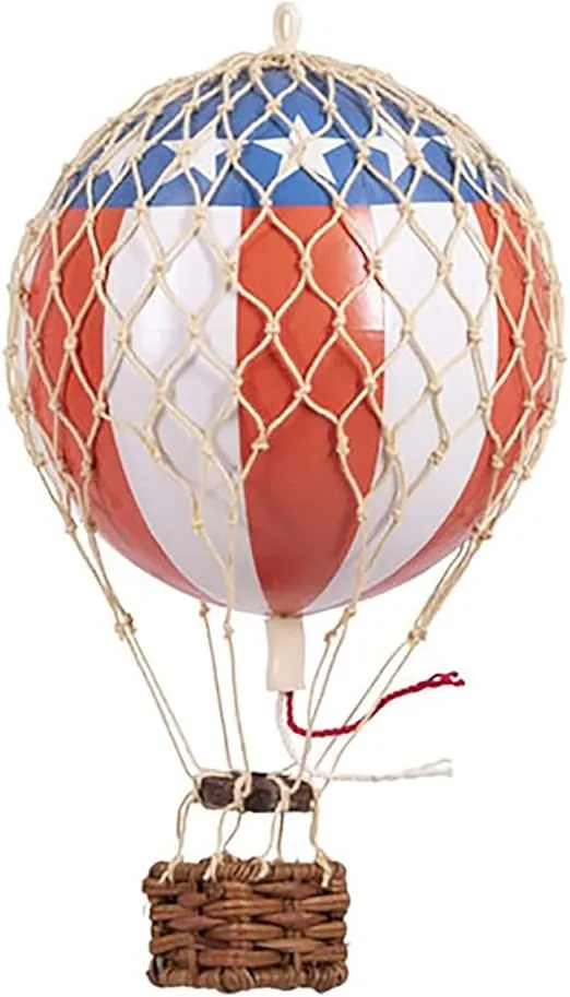 Authentic Models, Floating The Skies Air Balloon, Hanging Home Decor - 5.3 Inch Height, Historic Hot Air Balloon Model for Home Decor, Detailed Vintage Decorations to Hang from Ceiling - USA