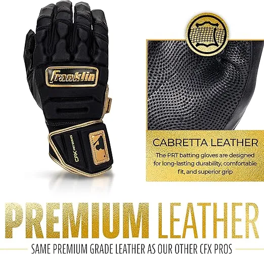 Franklin Sports MLB Batting Gloves - CFX Pro PRT Heavy Duty Protective Baseball + Softball Batting Gloves - Adult Padded Reinforced Leather Batting Gloves