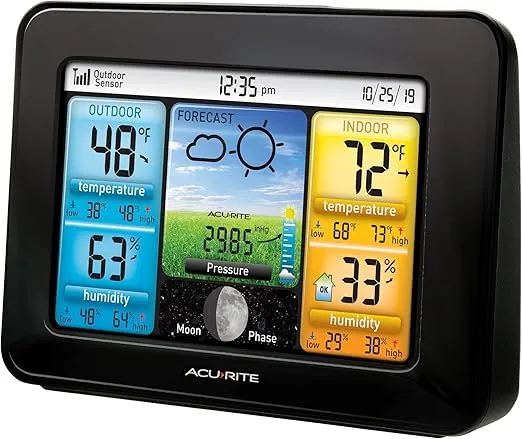 AcuRite Wireless Home Weather Station with Color Display, Indoor Outdoor Thermometer and Temperature Sensor