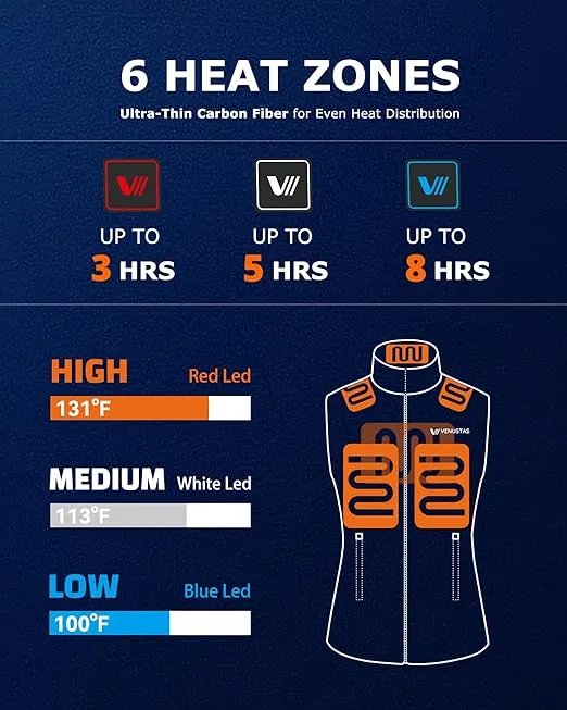 Venustas Women's Fleece Heated Vest with Battery, Lightweight Electric Heated Coat
