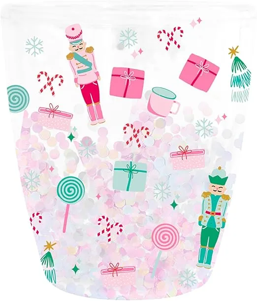 Mary Square 46927 Oh What Fun Pink Presents Nutcracker 12 ounce Acrylic Christmas Stemless Wine Glass Beverage Tumbler