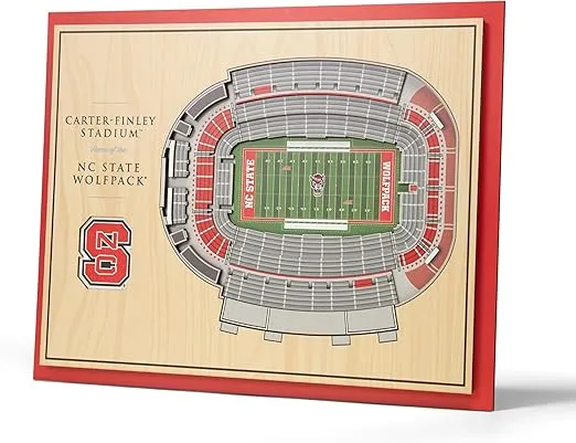 YouTheFan NCAA NC State Wolfpack 5-Layer StadiumView 3D Wall Art - Carter-Finley Stadium
