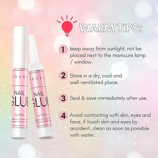 Makartt Super Strong Nail Glue for Press On Nails: Professional Acrylic Nails Nail Adhesive Bond Nail Tips Glue for Stick On Nails Long Lasting Nail Glue for Fake Nails Broken Nails Repair 10Pcs