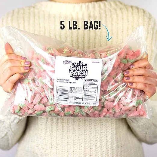 SOUR PATCH KIDS Watermelon Soft & Chewy Candy, Bulk Candy, 5 lb