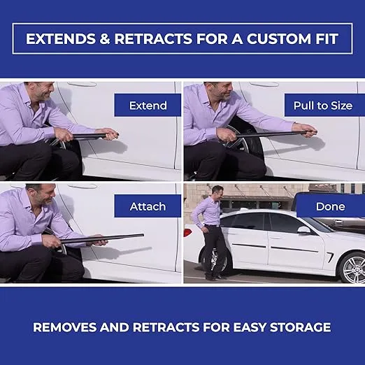 Dent Prevent Car Door Protector - Removable Magnetic Strips, Customizable Fit, Prevents Dents, Scratches & Dings, Set for 2-Door Vehicles, Matte Black