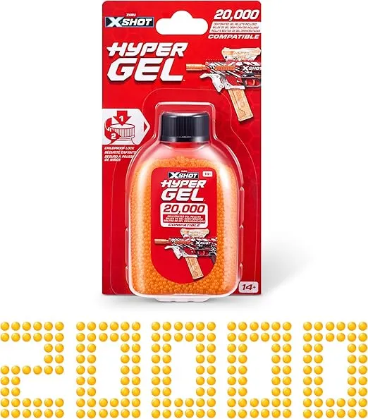 X-Shot Hyper Gel Pellet Refill Pack by ZURU with 20,000 Hyper Gel Pellets in Resealable Container for Storage