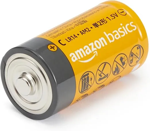 Amazon Basics 4-Pack C Cell Alkaline All-Purpose Batteries, 1.5 Volt, 5-Year Shelf Life