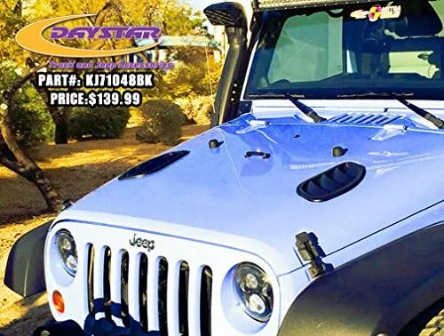 Daystar, Jeep JK Wrangler Hood Vents, Right and Left, Black, Pair, fits 2007 to 2017 2/4WD, KJ71048BK, Made in America