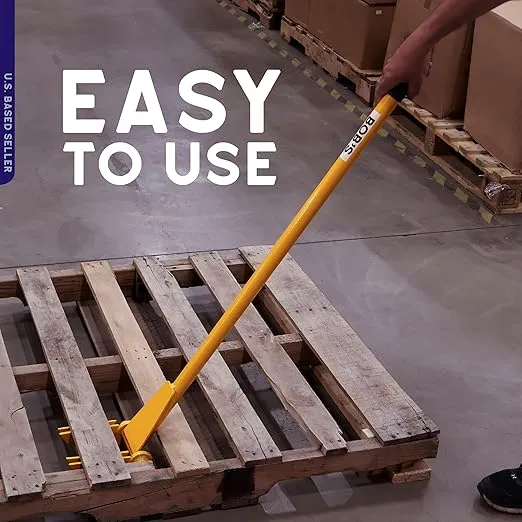 BISupply Pallet Buster Tool in Yellow with 41in Long Handle – Deck Wrecker Pallet Tool Pry Bar, Deck Board Removal Tool