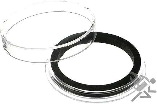 Air-Tite High Relief 40mm Black Ring Coin Capsules for 2oz Elemetal Rounds, 3 Pack