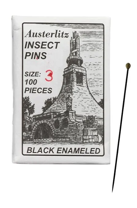 Austerlitz 100PK Premium Insect Entomology Dissection Pins - Size 3 - Museum Grade