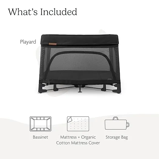 UPPAbaby Remi Playard | Deluxe 3-in-1 Portable Playard, Bedside Bassinet + Travel Crib| Mesh Bassinet, Mattress, Organic Cotton Mattress Cover + Storage Bag Included | Jake (Charcoal)