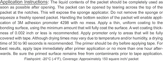 3M 4298 Adhesion Promoter, 5 Sponge Applicators (Choose 5 or 25 Qty)