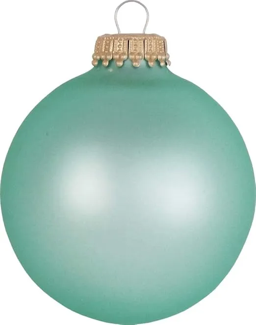 Christmas By Krebs 2 5/8" (67mm) Seamless Glass Ornament [8 Pieces], Decorated Designer Heirloom (Velvet Mermaid Blue)