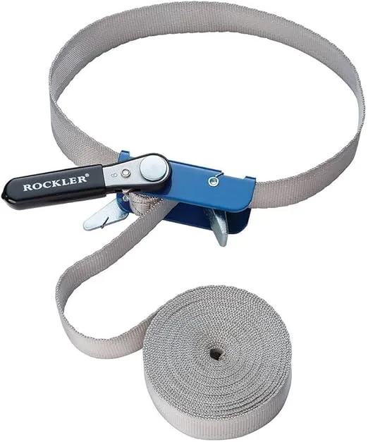 Rockler Band Clamps Woodworking - Longer, Durable 1”x15” Quick Grip Clamps & Permanently Attached Ratchet Handle - Non-Stretch Band Strap Clamp w/Herringbone Weave for Oddly Shaped Objects
