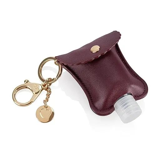 Itzy Ritzy Hand Sanitizer Holder - Hand Sanitizer Case Keychain Fits 2-Ounce Bottles of Hand Sanitizer (Not Included) - Clips to Diaper Bag, Purse or Travel Bag (Monarch)