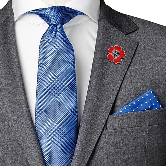 PinMart Poppy Flower Remembrance Memorial Day Enamel Lapel Pin