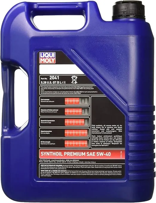 LIQUI MOLY Synthoil Premium SAE 5W-40 | 5 L | Fully synthetic engine oil | SKU: 2041