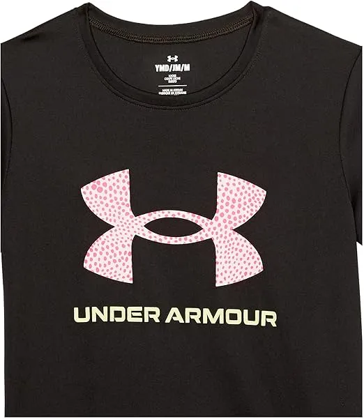 Under Armour Girls' Tech Print Big Logo Short Sleeve Crew