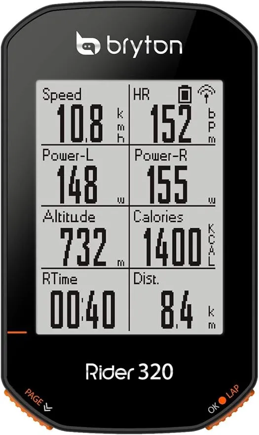 BRYTON Rider 320E GPS Cycle Computer, Black