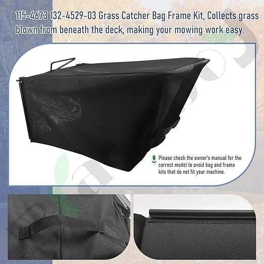 2 x 115-4673 Grass Catcher Bag & 1 x 114-2679-03 Frame Kit, Compatible with Toro 22" Recycler Lawn Mowers 20330 20332 20333 20332C - for 2016-2019