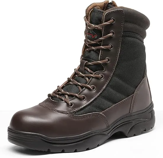 NORTIV 8 Steel Toe Boots for Men Safety Industrial & Construction Military Work Boots Slip Resistant ASTM F2413-18
