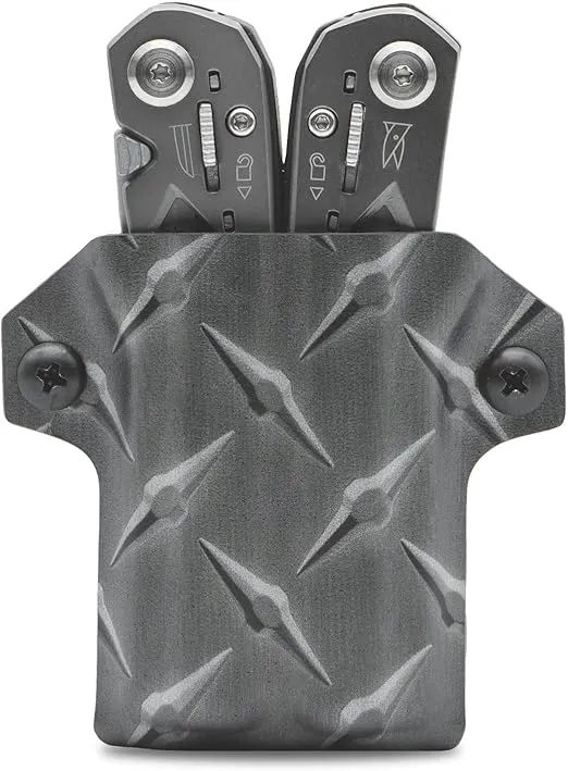 Clip & Carry Kydex Multitool Sheath for Gerber Suspension - Made in USA (Multi-Tool not Included) Multi Tool Sheath Holder Holster (Diamond Plate)