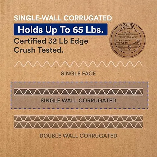 BOX USA Moving Boxes Medium 18"L x 14"W x 12"H 10-Pack | Corrugated Cardboard Box for Shipping, Mailing, Packing, Packaging and Storage 18x14x12