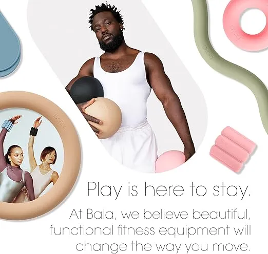 Bala Non-Weighted Exercise Ball - 8" Yoga Ball for Barre, Stretching, Strength & Core Training - Small Pilates Ball Workout Accessory with Mini Pump for Home Gym & Fitness Routines