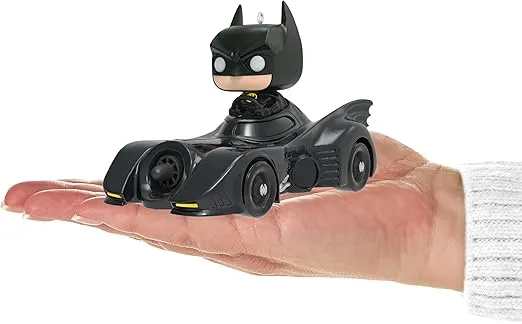 Hallmark Keepsake Christmas Ornament 2024, DC 1989 Batman in His Batmobile Funko POP!, Super Hero Gifts