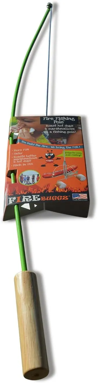 Hot Dog Roasting Stick - Campfire Fishing Pole Marshmallow Roaster & Smore Stick