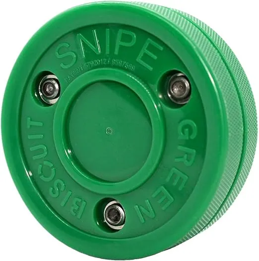 Green Biscuit Snipe Shooting Stick Handling Training Street Hockey Puck
