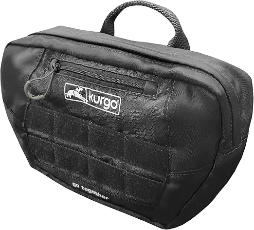 Kurgo Backpack Dog Harness Pack Add-Ons, Tactical MOLLE Pouch for Harnesses, Detachable Service Dog Pouches, RSG Pack Pannier (Black)
