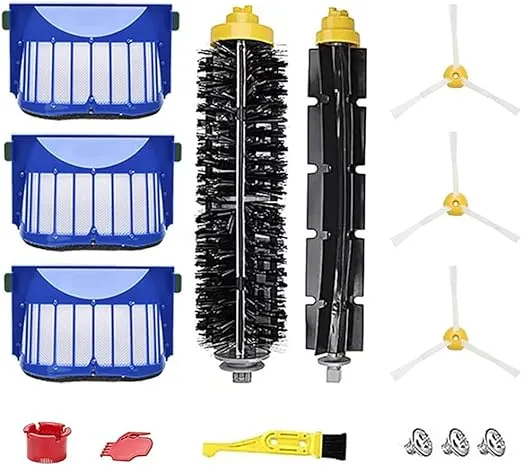 MZY LLC Replacement Parts for iRobot Roomba 600 Series 692 694 690 680 660 665 651 650 614 595 Vacuum Cleaner, Includ Bristle Brush, Flexible Beater Brush, Filter, Side Brush, Screw and Cleaning Tool
