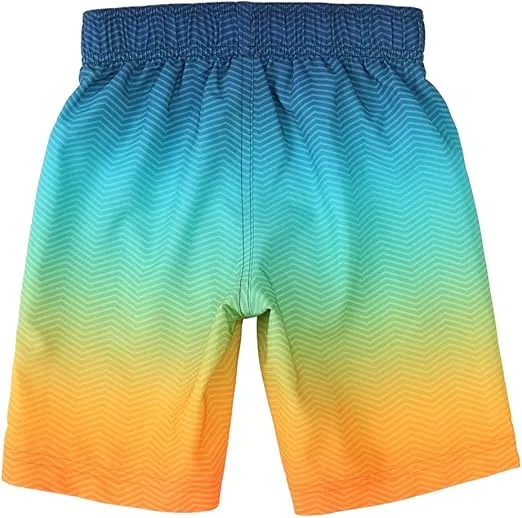 Rokka&Rolla Boys' 4-Way Stretch Swim Trunks Board Shorts Bathing Suit Swimwear with Mesh Lining, UPF 50+