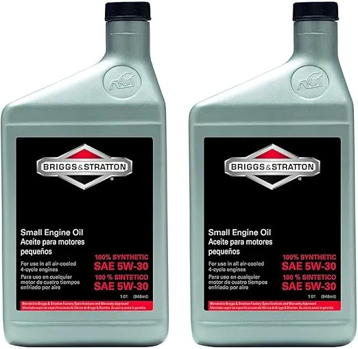 Briggs and Stratton 100074 Pack of (2) 1-Quart 5W-30 Synthetic Oil