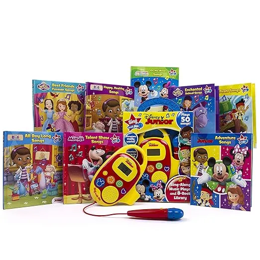 Disney Junior Mickey, Minnie, and More! - Sing with Me Sing-Along Music Player and 8-Book Library - PI Kids