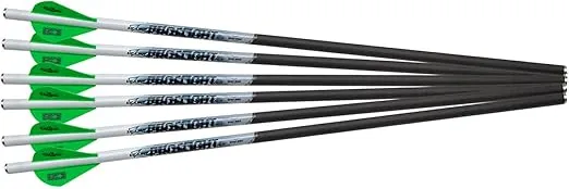 Excalibur ProFlight Archery Hunting Durable Accurate Versatile 2" Blazer Vane Crossbow Carbon Arrows with Rhino Nocks - 6 Pack