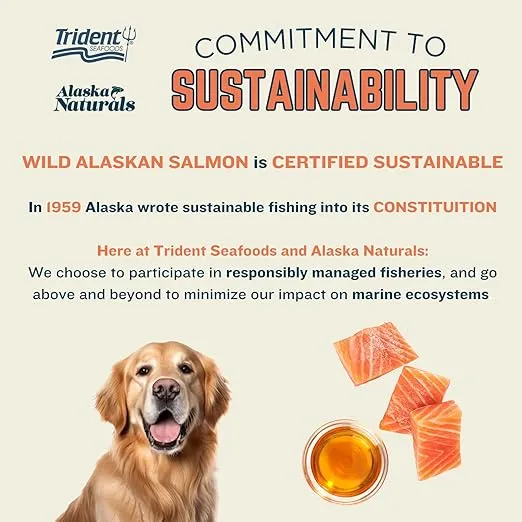 Alaska Naturals Wild Alaskan Salmon Fish Oil for Dogs Skin and Coat – EPA + DHA Omega 3 Oil - Fatty Acids Dog Supplements - Fur Coat and Brain Health - Natural Liquid Food Topper – 32 oz. Pump