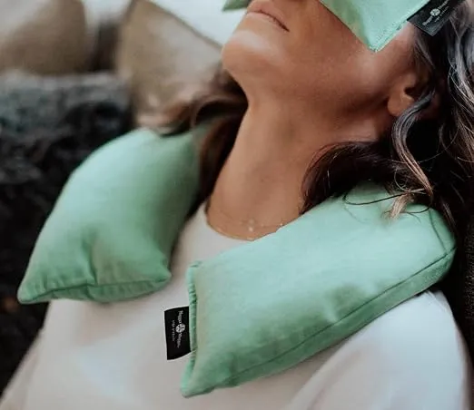 Hugger Mugger Peachskin Neck Wrap - Jade - Use Heated or Chilled, Gentle Weight, Natural Herbal Filling, Relaxing Scent, Soft Fabric, One Size