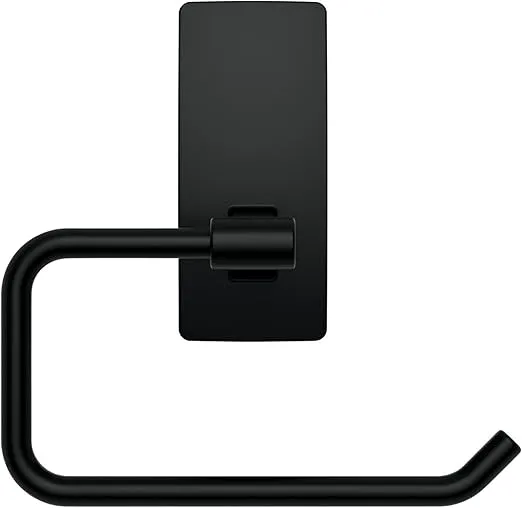 Command Toilet Paper Holder Matte Black with Water Resistant Command Strips, Rust Resistant Bathroom Organizer