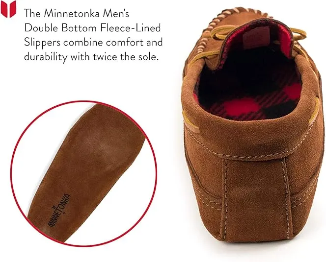 Minnetonka Men's Double Bottom Fleece Slipper