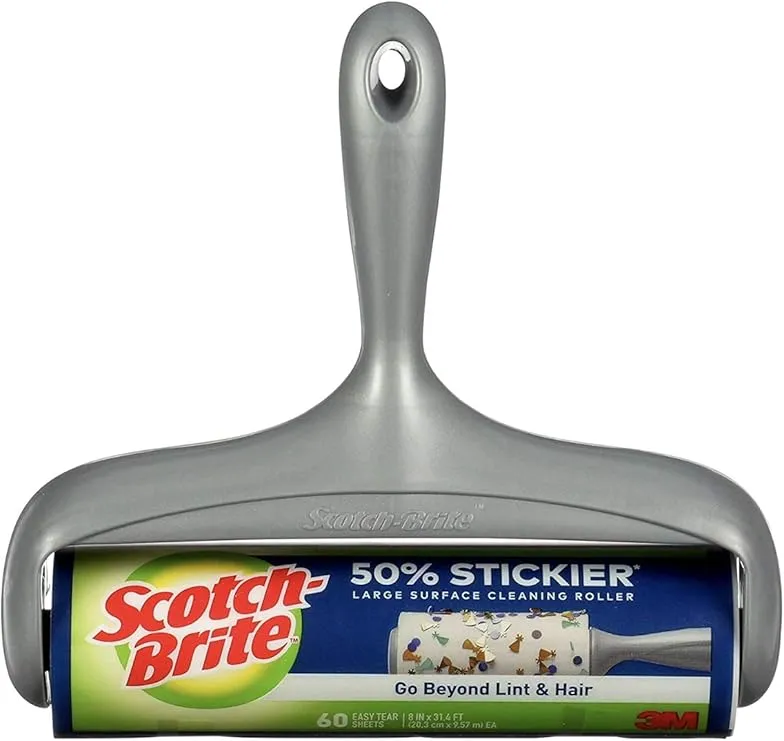 Scotch-Brite Pet Extra Sticky Large Surface Roller, Designed for Pet Hair, 60 Sheets