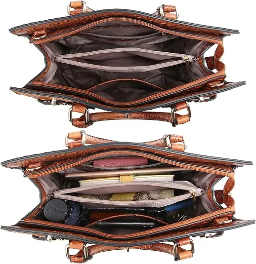 Dasein Women Handbags and Purses Ladies Shoulder Bag Top Handle Satchel Tote Work Bag with Matching Clutch