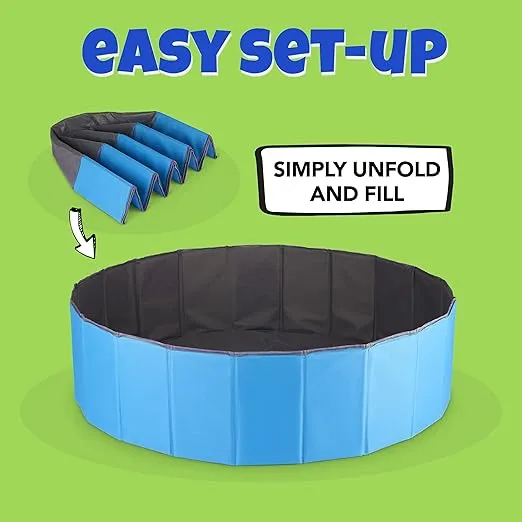 Click N' Play Ball Pit for Toddlers and Kids, Holds Over 400 Balls, Soft, Foldable, Reusable Storage Bag is Included, for Indoor or Outdoor Use, Blue