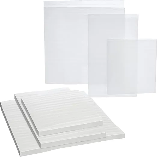 75 Pieces Foam Packing Pouches, 3-Sizes Cushion Wrap Sheets for Dishes, Glass, Moving and Shipping Supplies