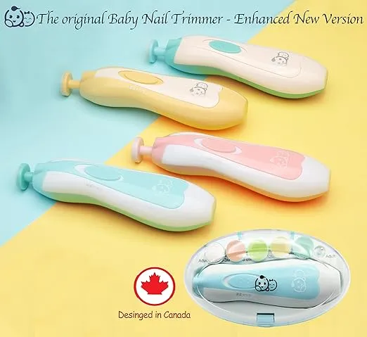 Baby Nail Trimmer 21 in 1, with Labeled case, includes 13 Extra Replacement Tools, Royal Angels Baby Electric Nail Kit, Baby Nail Care, Nail File Newborn Toddler Toes & Fingernails Clipper (Blue)