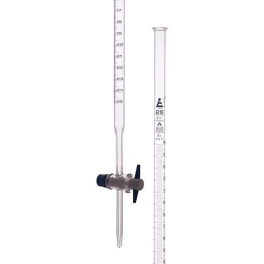 EISCO Borosilicate Burette, Straight Bore, PTFE Stopcock - 25mL - Class A