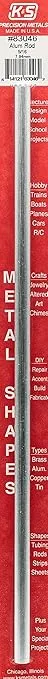 K & S 83046 Round Aluminum Rod, 5/16" OD x 12" Long, 1 Piece, Made in The USA, Silver