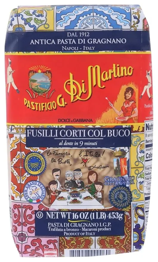 Di Martino Pasta Fusilli Corti Col Buco - 1 LB (Pack of 2)